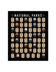 National Park Scratch Off Poster - National Park Checklist